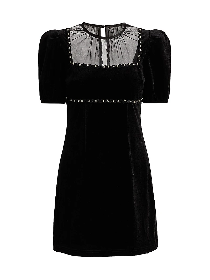 Faith Embellished Velvet Minidress