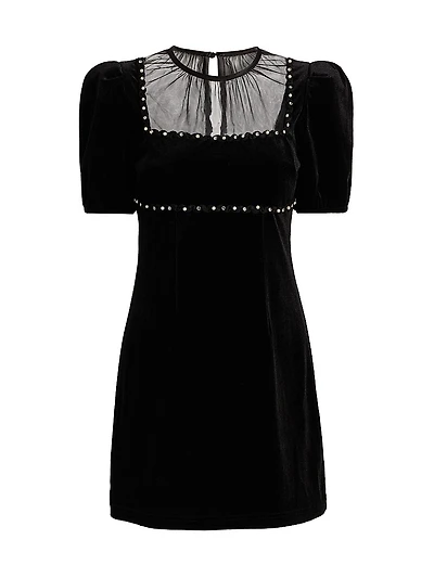 Faith Embellished Velvet Minidress