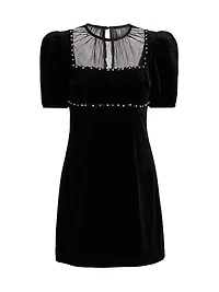 Faith Embellished Velvet Minidress