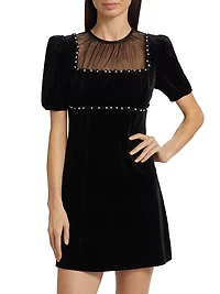 Faith Embellished Velvet Minidress