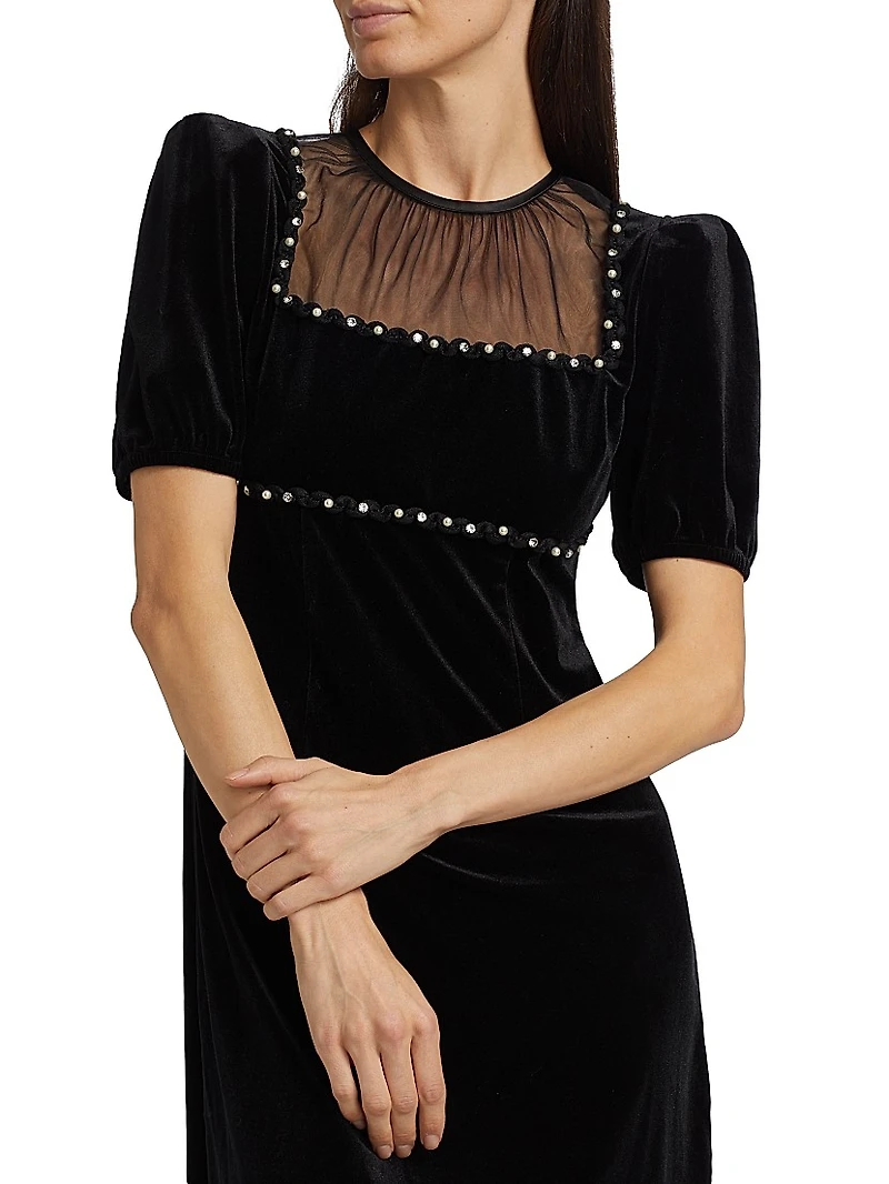 Faith Embellished Velvet Minidress
