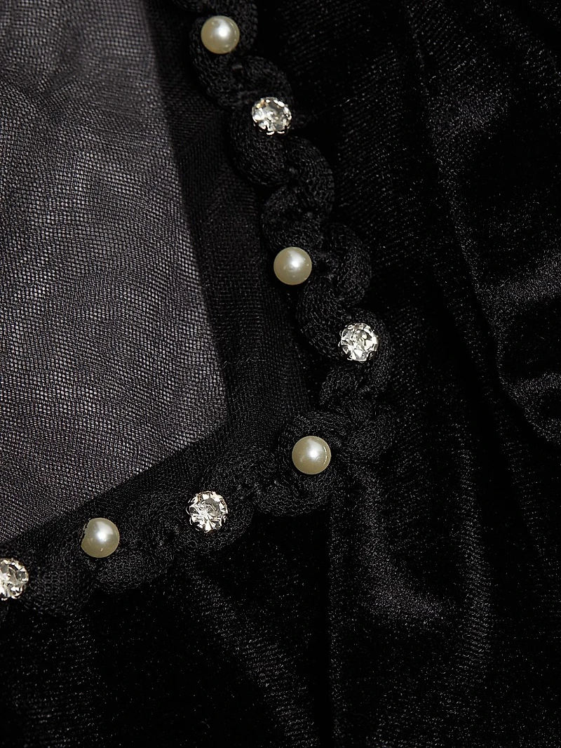 Faith Embellished Velvet Minidress