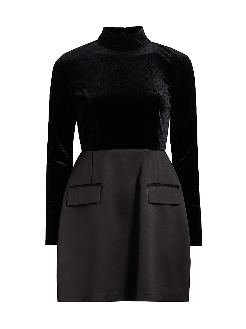 Ellie Velvet Combo Minidress