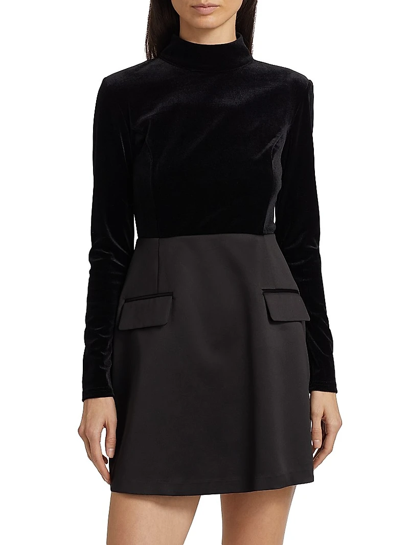 Ellie Velvet Combo Minidress