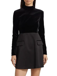 Ellie Velvet Combo Minidress