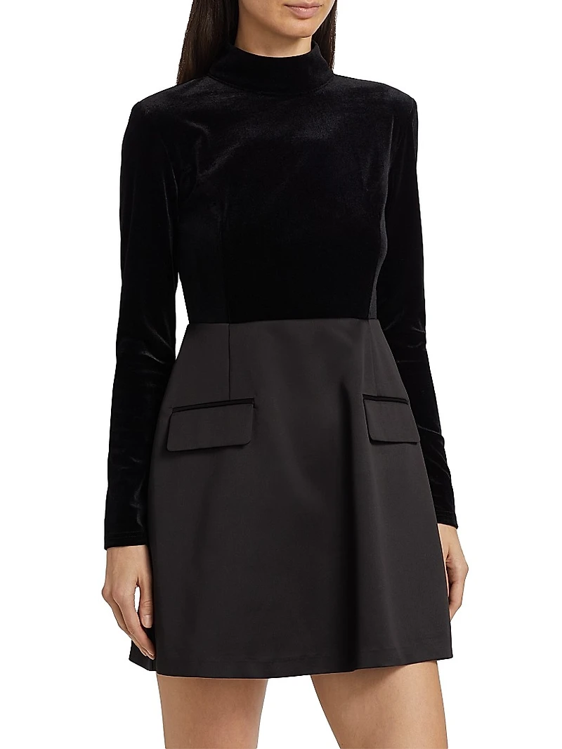 Ellie Velvet Combo Minidress