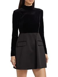 Ellie Velvet Combo Minidress