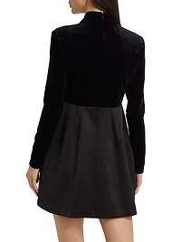 Ellie Velvet Combo Minidress