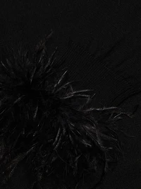 Louise Feather-Trim Wool Skirt