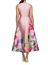 Marlene Floral Metallic Organza Cocktail Dress