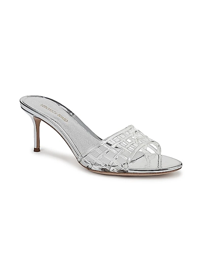 Tia 65MM Basketweave Jelly Mules