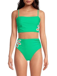 Franny Floral Cut-Out Bikini Top