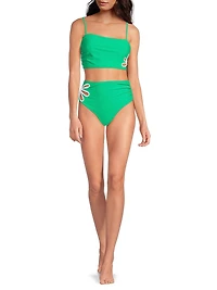 Franny Floral Cut-Out Bikini Top