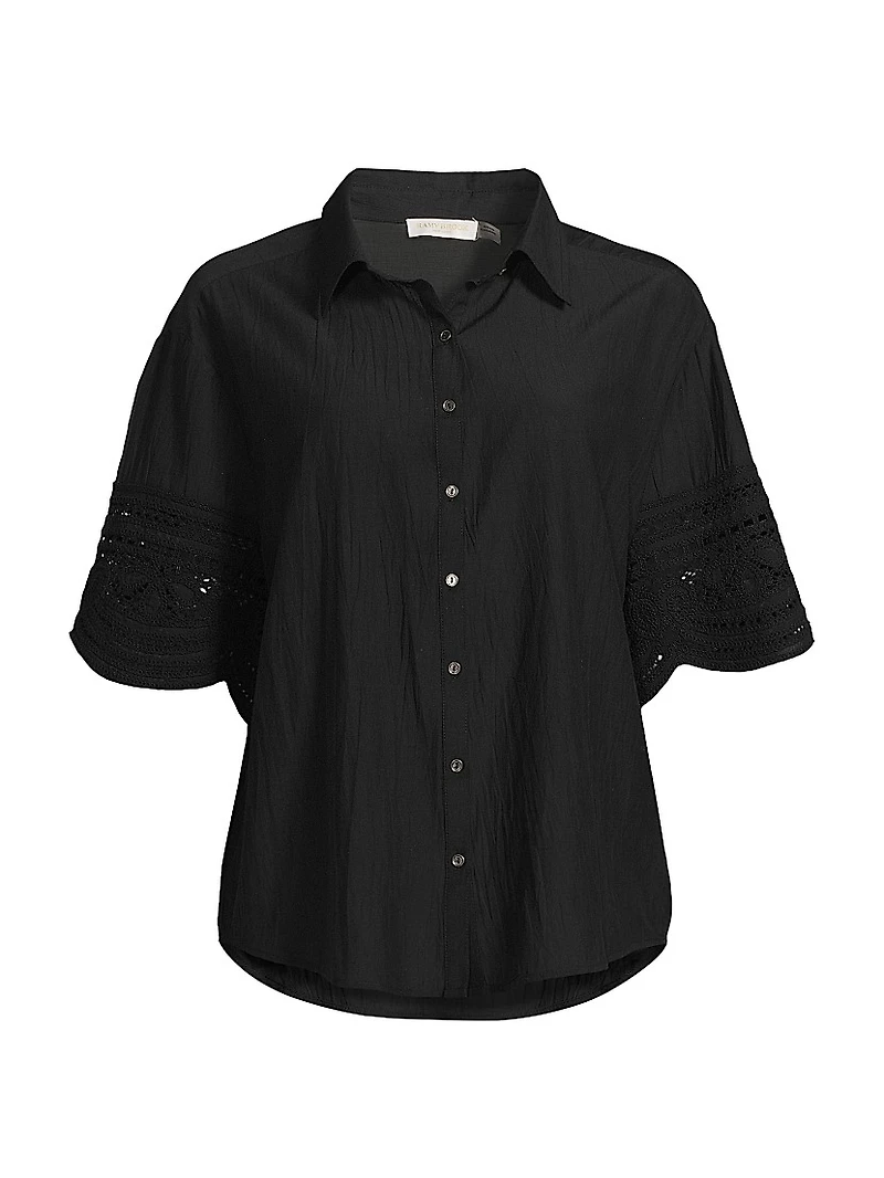 Shamaya Eyelet-Trimmed Swim Cover-Up Top