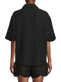 Shamaya Eyelet-Trimmed Swim Cover-Up Top