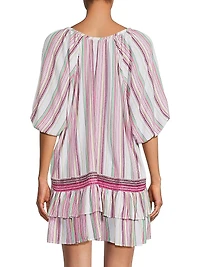 Hensley Striped Cotton Cover-Up Minidress