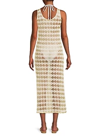 Angely Metallic Crochet Cover-Up Midi-Dress