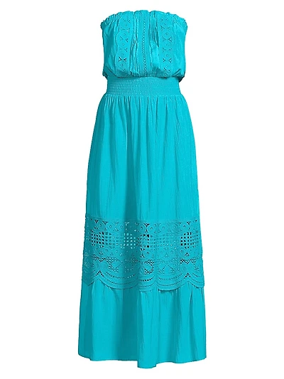 Cambridge Cotton-Blend Off-The-Shoulder Maxi Dress