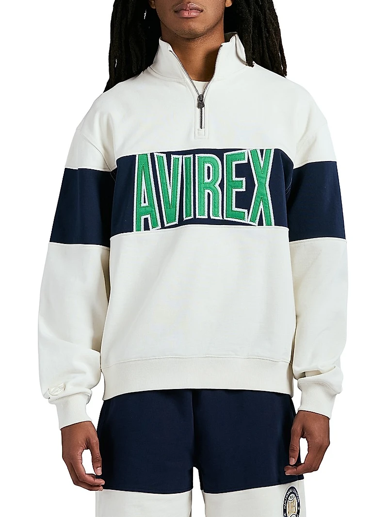 Logo-Embroidered Cotton Half-Zip Sweatshirt