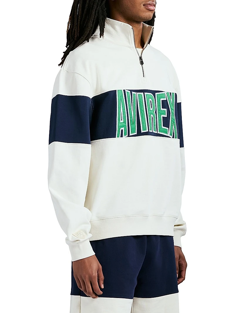 Logo-Embroidered Cotton Half-Zip Sweatshirt