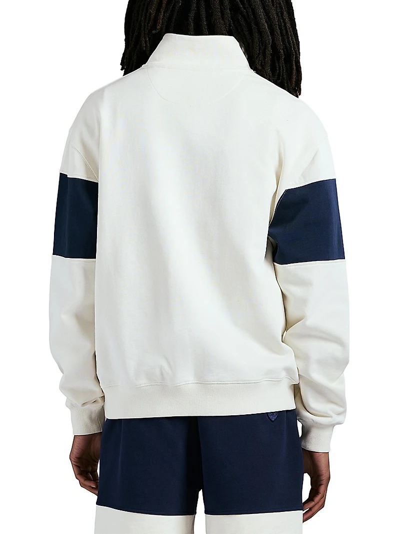 Logo-Embroidered Cotton Half-Zip Sweatshirt