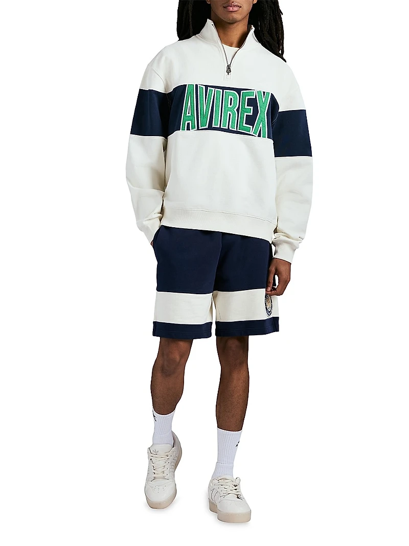 Logo-Embroidered Cotton Half-Zip Sweatshirt