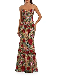 Ieena Floral Embroidered Gown