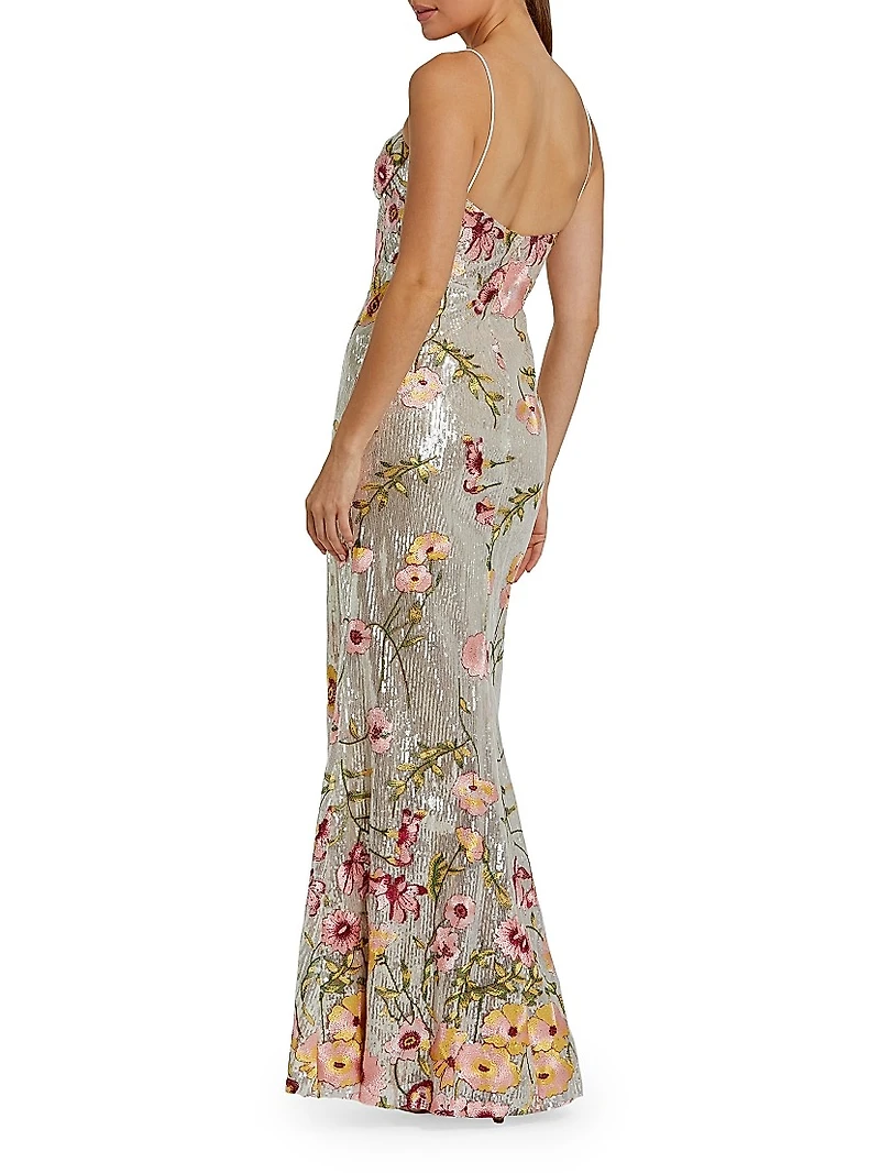 Bustier Floral Appliqué Gown
