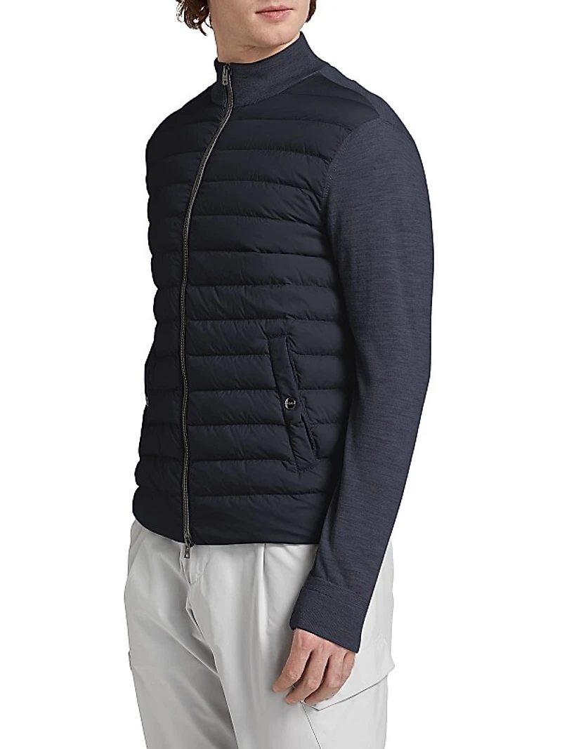 Wool & Silk Quilted Bomber Jacker