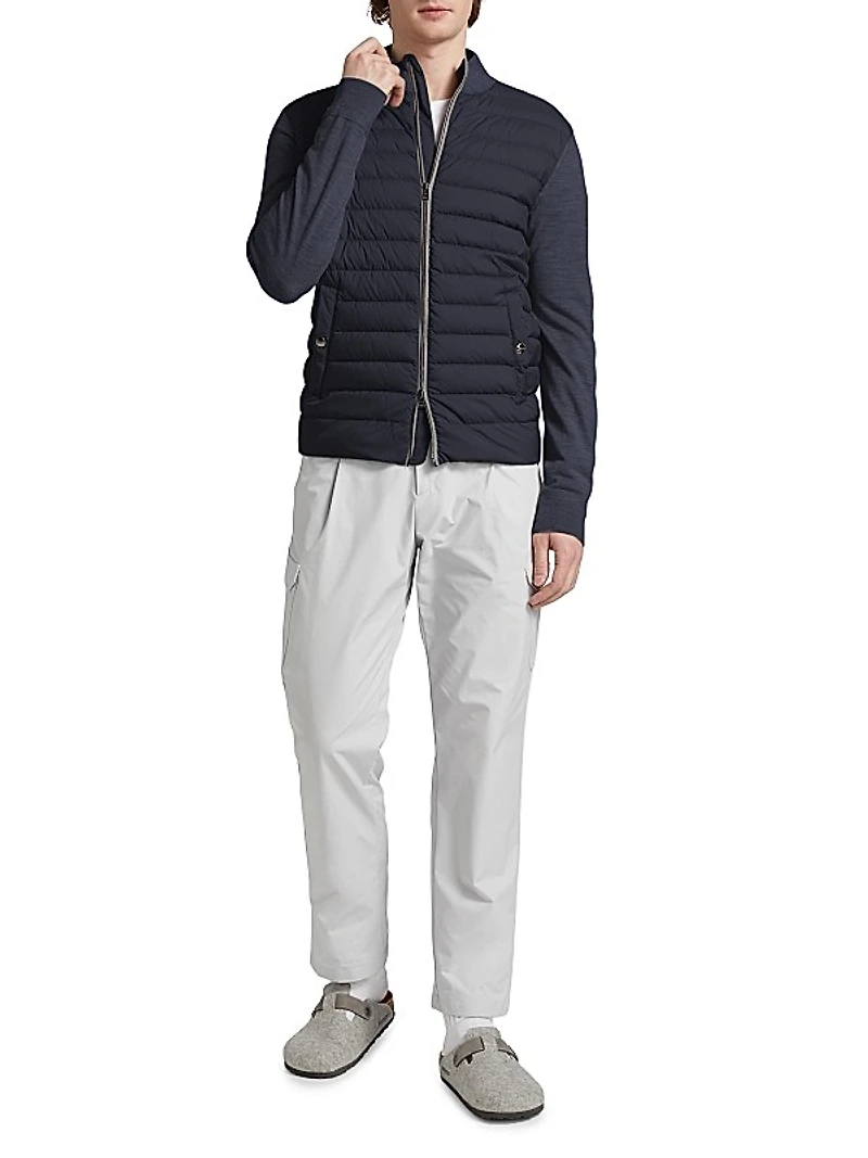 Wool & Silk Quilted Bomber Jacker