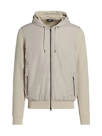 Cotton Hooded Bomber Jacket