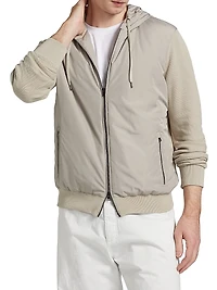 Cotton Hooded Bomber Jacket