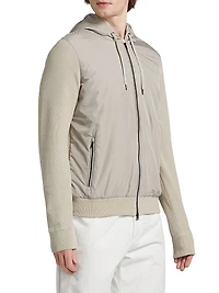 Cotton Hooded Bomber Jacket