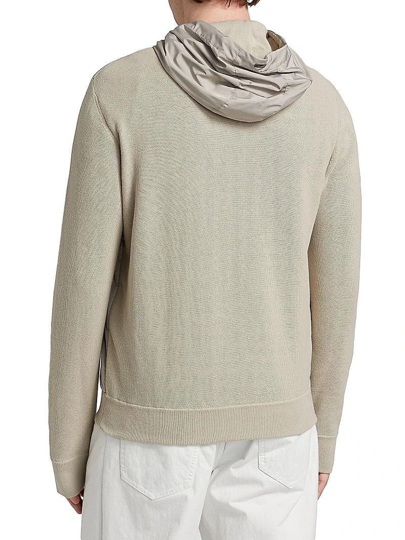 Cotton Hooded Bomber Jacket