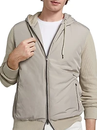 Cotton Hooded Bomber Jacket