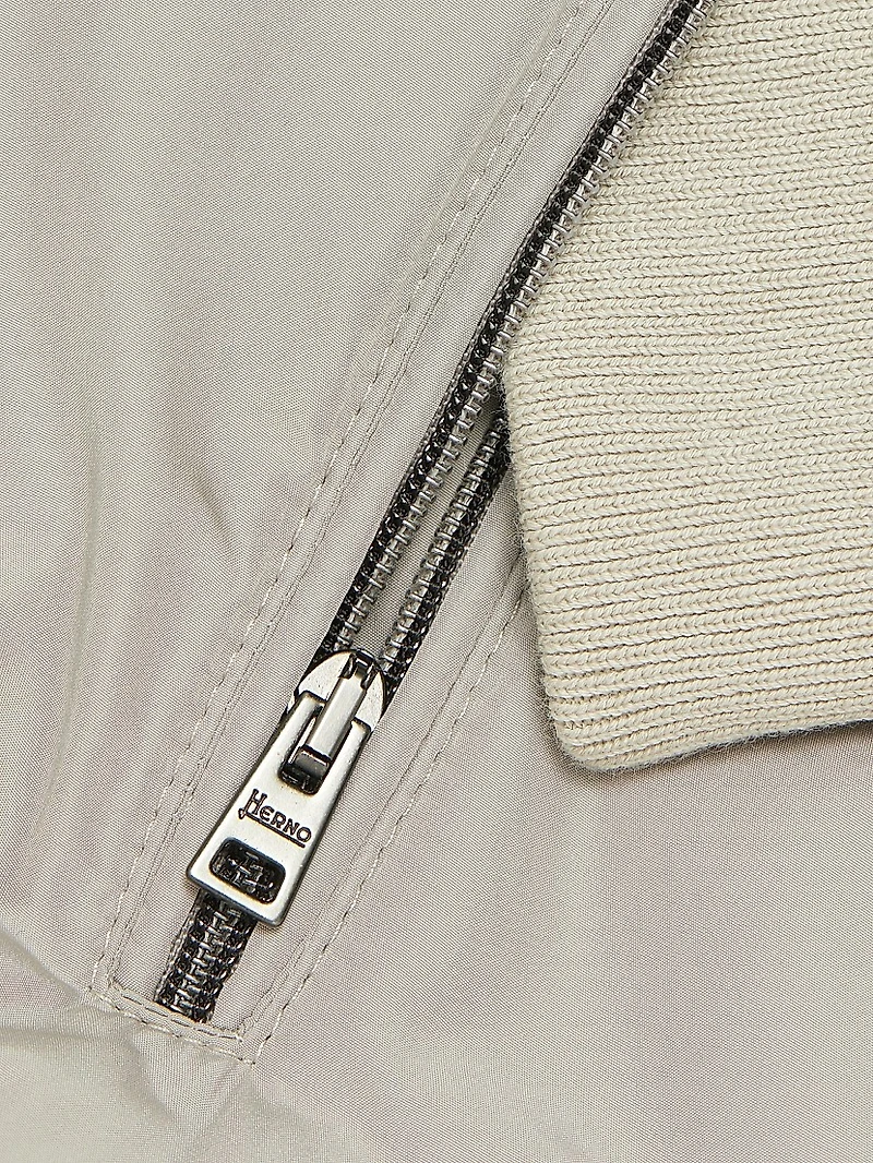 Cotton Hooded Bomber Jacket