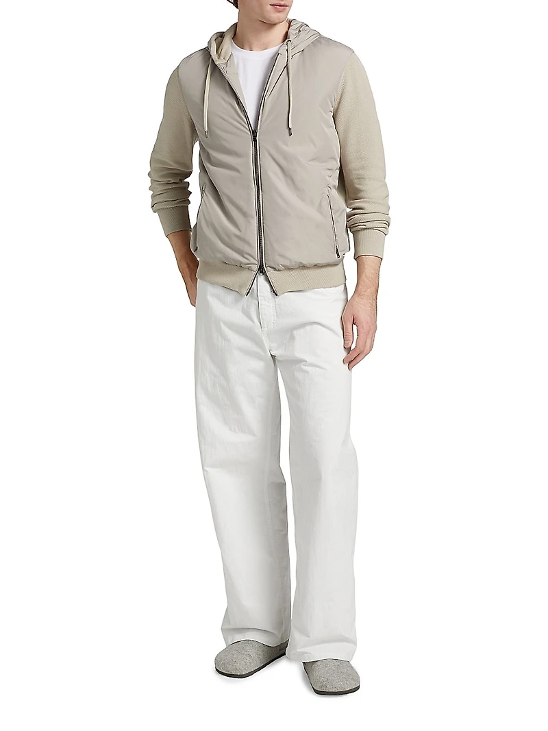 Cotton Hooded Bomber Jacket