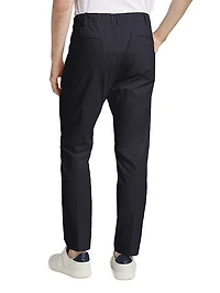 Elasticized Waist Straight-Leg Pants
