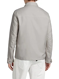 Cotton-Blend Button-Front Shirt Jacket