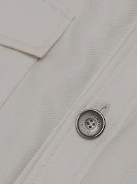Cotton-Blend Button-Front Shirt Jacket