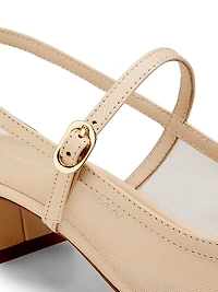 Maeve 35MM Leather & Mesh Mary Jane Shoes