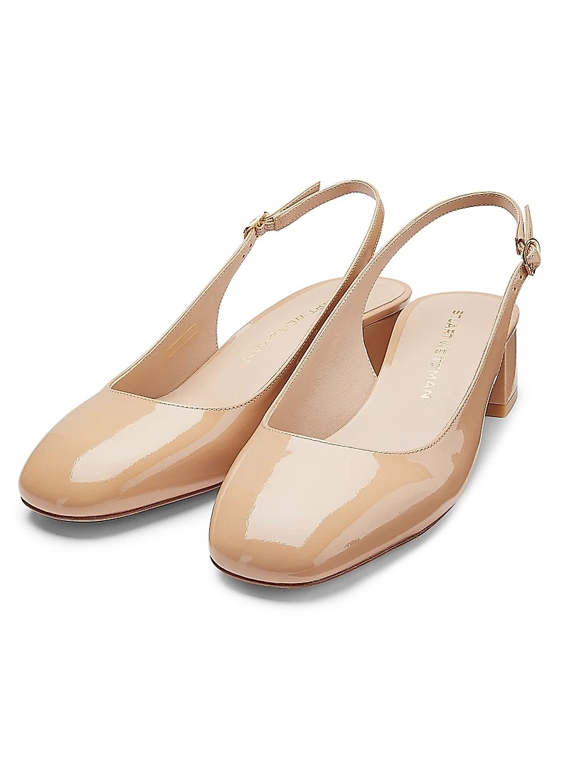 Maeve 35MM Patent Leather Slingback Pumps