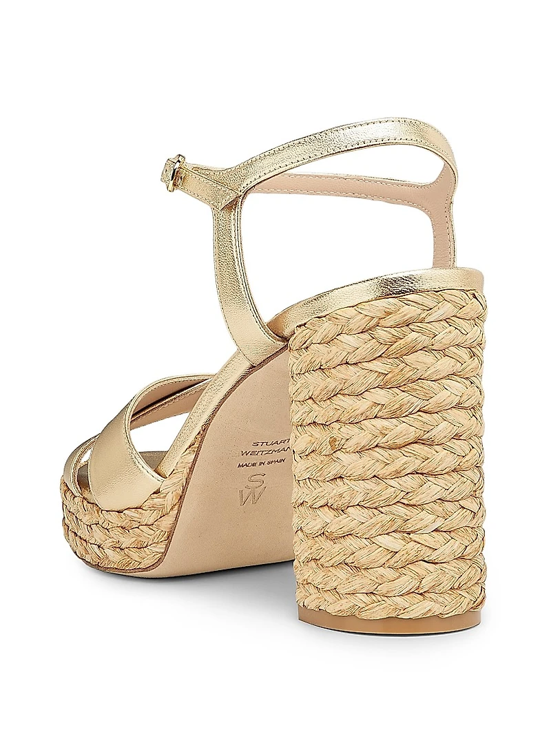 Dayna 90MM Metallic Leather Platform Sandals