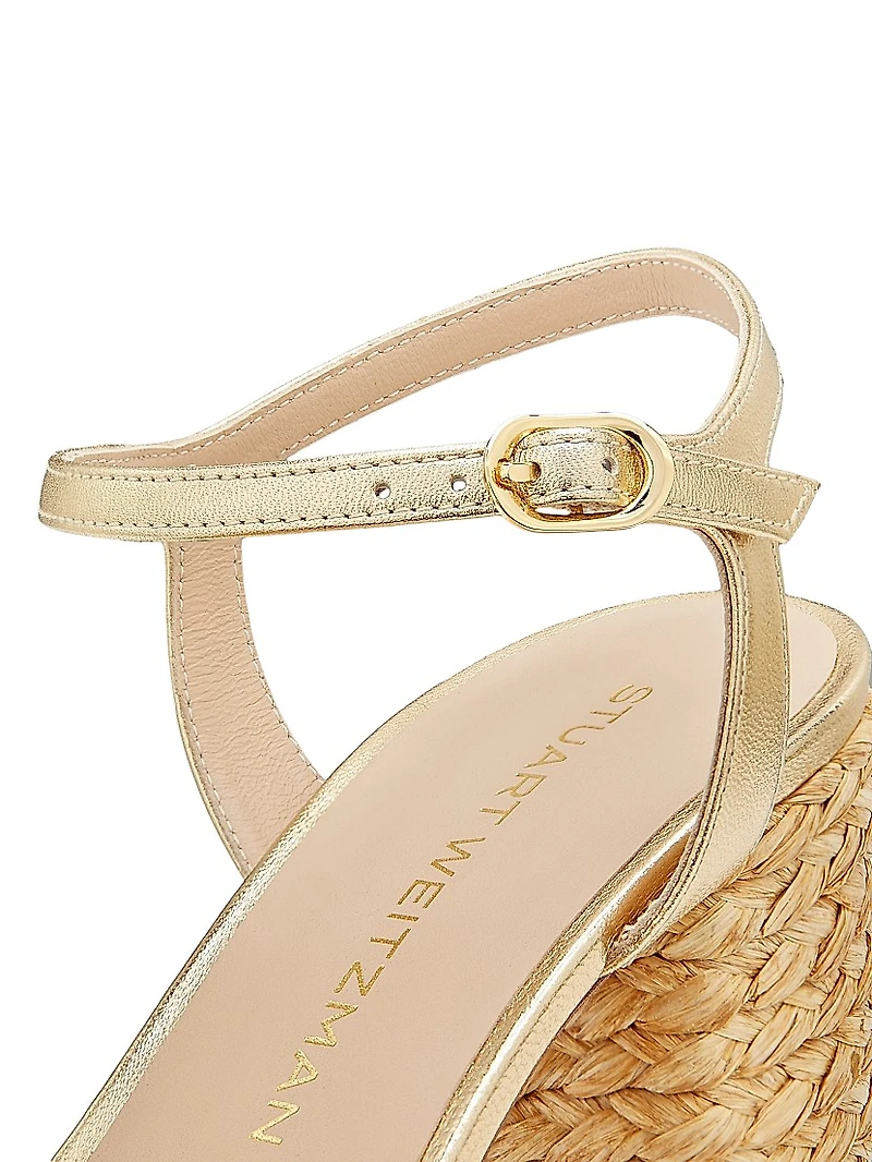 Dayna 90MM Metallic Leather Platform Sandals