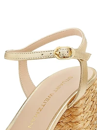 Dayna 90MM Metallic Leather Platform Sandals