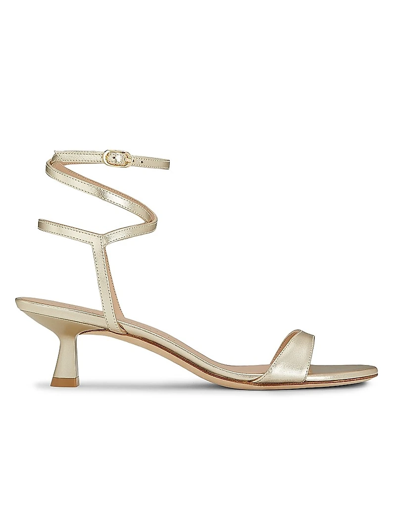 Nudist Wrap 50MM Metallic Leather Sandals