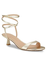Nudist Wrap 50MM Metallic Leather Sandals