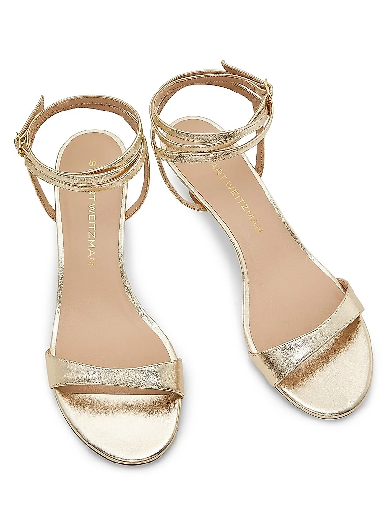 Nudist Wrap 50MM Metallic Leather Sandals