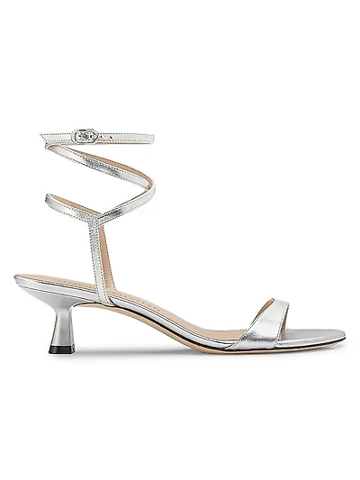 Nudist Wrap 50MM Metallic Leather Sandals
