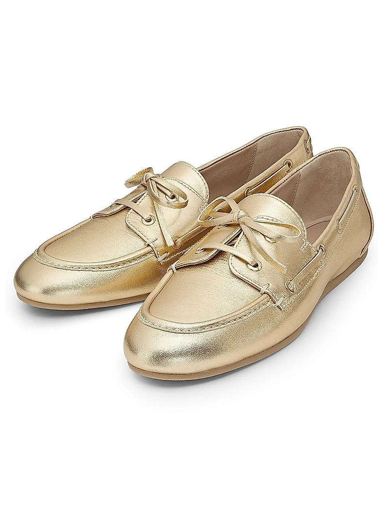 Tinsley Metallic Leather Boat Shoes